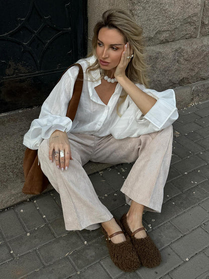 Oressa Corduroy Loose Trousers