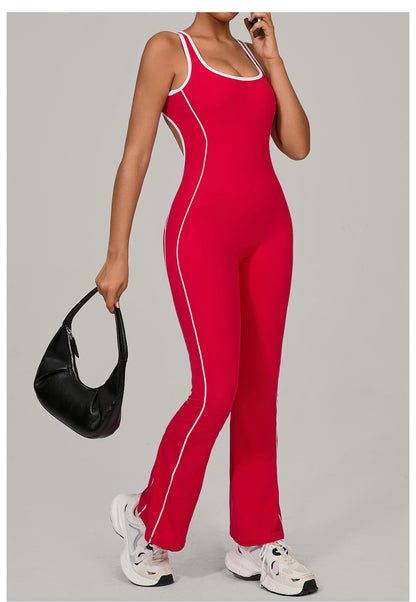 Belladine Hollow Cutout Yoga Jumpsuit