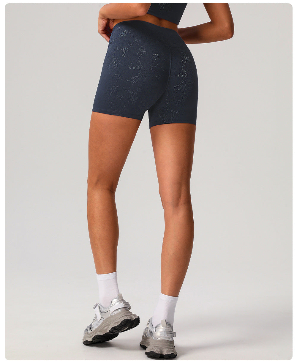 Cerisse Silver Yoga Shorts