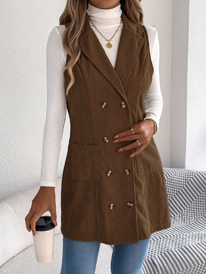 Camilia Corduroy Long Vest