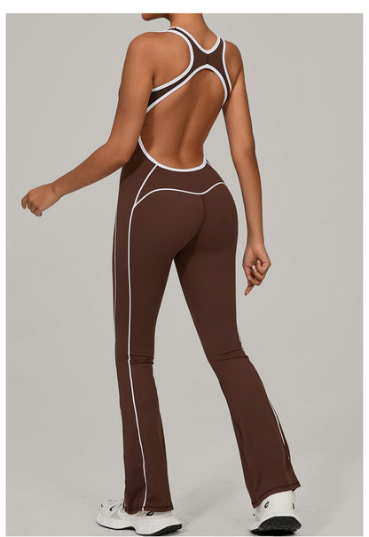 Belladine Hollow Cutout Yoga Jumpsuit