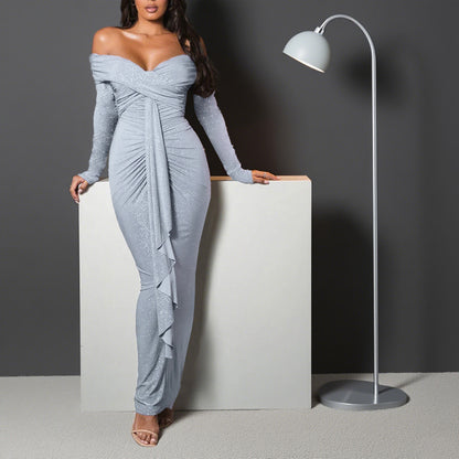 Émilara Off Shoulder Rhinestone Dress