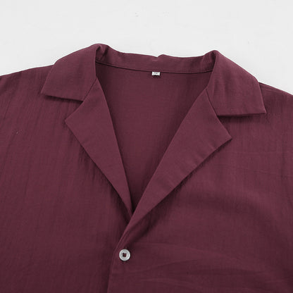 Amaranthine Cotton Linen Polo Set