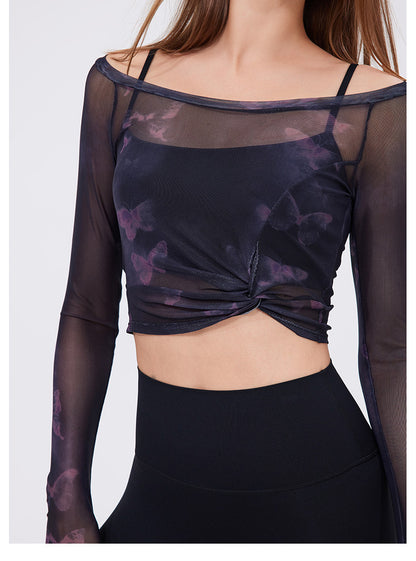 Cyralyn Butterfly Sports Top