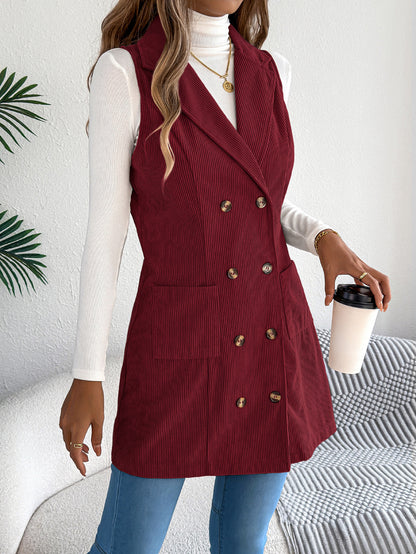 Camilia Corduroy Long Vest