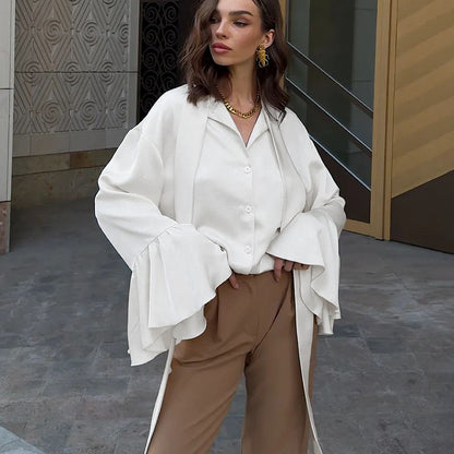 Solsticea Ruffled Tied Shirt